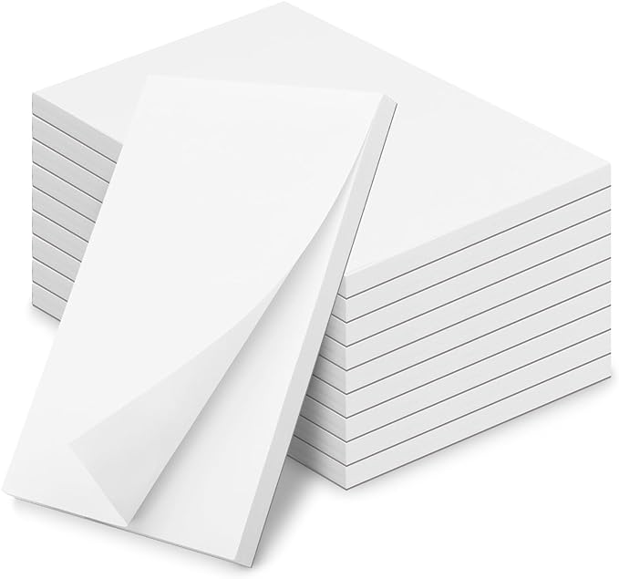 Note Pads 4x6 In, 10 Pack Blank Server Notepad, 50 Sheets Per Scratch Memo Pads for Grocery Shopping To Do Lists, Small White Paper for Writing Quick Notes Work Home Office