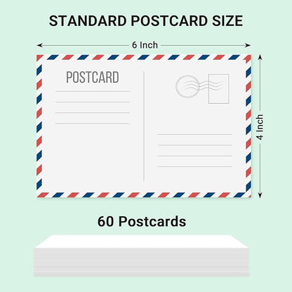 MaxGear Postcards for Mailing, 4" x 6" Cardstock Paper Postcard Paper, Blank Postcard Christmas Card, 300 GSM Thank You Postcards Printable Post Cards, 60 Pack White Blank Post Cards Bulk