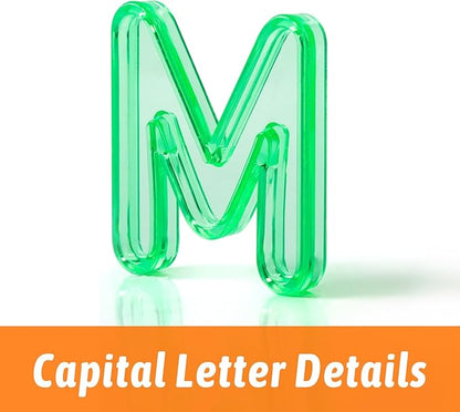 52 Pcs Plastic Capital Letters – 2 Sets of Capital Letters - Perfect Light Table Manipulatives for Early Learning and Play