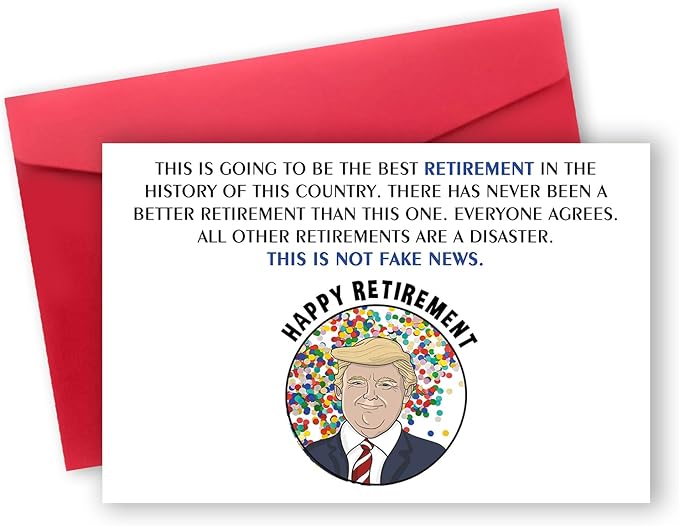 Best Trump Retirement Gifts for Woman Men, Funny Retirement Card for Coworker Colleague, Happy Retirement Decorations, Farewell Gifts for Coworkers