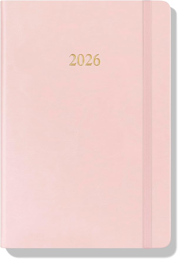 Wykeham's Executive 2026 Daily Journal Planner – US Public Holidays & Format – Customization Available (Rose, 8.5"×5.5")