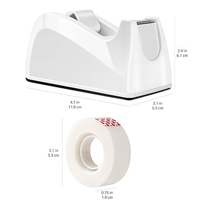 Amazon Basics Tape with Dispenser, 1" Core, Clear, 3/4" x 1300"(36 yds), 16 Count (Pack of 16), 256 Rolls