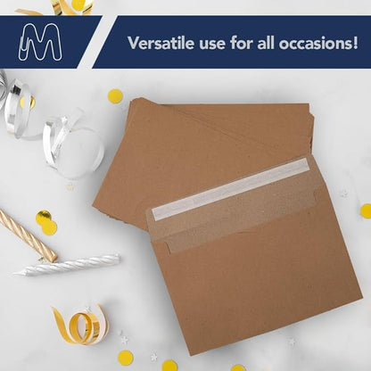 MOS A7 Invitation Envelopes – 5-1/4" X 7-1/4" Kraft Mailing Envelopes Self Seal (500 Count) – 120GSM/ 32LB Bond Heavy Duty – Gift Card, Business, Wedding, Card