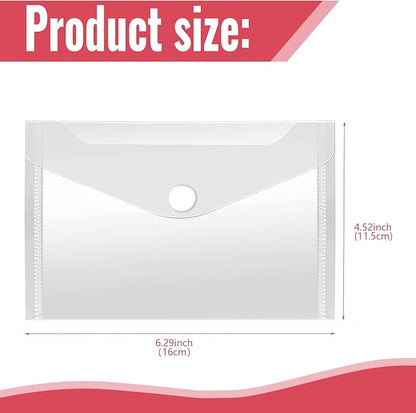 Vmiapxo 40 Pack Stamp and Die Storage Pockets, Reusable Small Plastic Envelopes Waterproof Sticker Organizer Receipt Holder Photo Storage Folders (4" x 6")