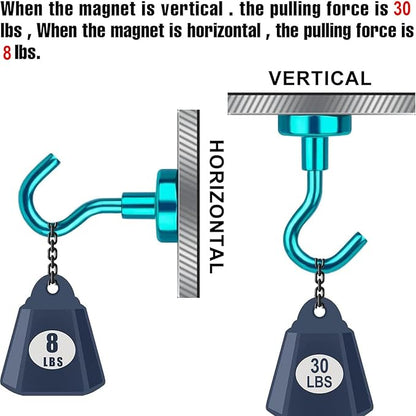 DIYMAG Magnetic Hooks, 30Lbs Strong Heavy Duty Cruise Magnet S-Hooks for Classroom, Fridge, Hanging, Cabins, Grill, Kitchen, Garage, Workplace and Office etc, (10 Pack-Green)