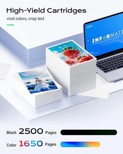 936e Ink Cartridge with Chip Combo 4-Pack Replacement for HP 936 936e Ink Compatible for HP OfficeJet Pro 9125e 9135e 9110b 9128e 9130b Wide Format 9730e OfficeJet 9122e Printers Inkjet Printer 936XL