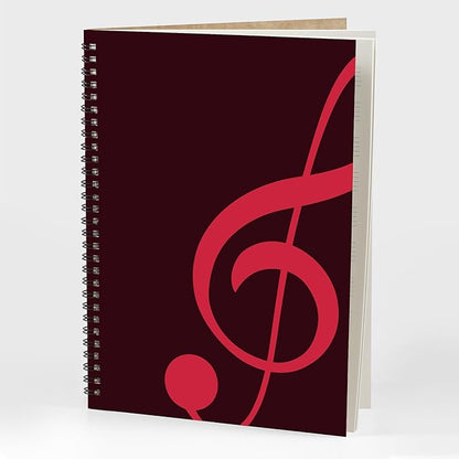 MAXCURY Blank Sheet Music Composition Manuscript Staff Paper Art Music Notebook Black 100 Pages 26x19cm (Wine/Fuchsia)