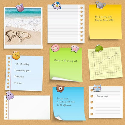 30 Pcs Cute Animal Push Pins - Decorative Frog Thumbtacks for Cork Board, Photo Wall, Map, Bulletin Board