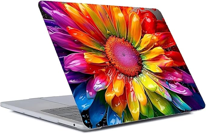 Compatible with 16.2 Inch MacBook Pro 2485/A2780, Colorful Rainbow Sunflowers Hard Plastic Shell Cover Case