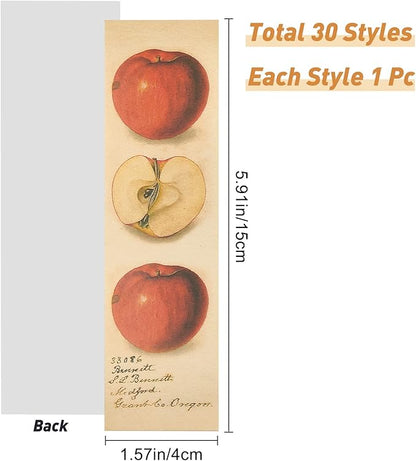 GORGECRAFT 1 Box 30PCS Bookmarks Aesthetic Flower Bookmarks Vintage Style Bookmarks Bird Clip in Bookmark Page Marker for Women Men Book Lovers Book Club Classroom Gift