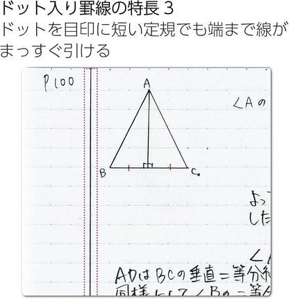 KOKUYO Composition Notebooks, 3 Pack Campus Smart B5 Comp Book with Dotted B 6mm Rule, 30 Sheets, School Lined Notebook in Souffle Tone, Journal Notebook for Women Note Taking. (NO-GS3CWBT-L2X3)