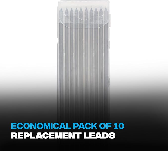 OX Tools ‎Tuff Carbon Marking Pencil Replacement Lead 10-Pack Basic Graphite Lead, 2.88mm lead, OX-P503203