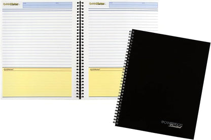 Cambridge Notebook, Business Notebook, 8-1/2" x 11", 80 Sheets, Legal Ruled, QuickNotes Notebook, Flexible Cover, Wirebound, Gray (06066)