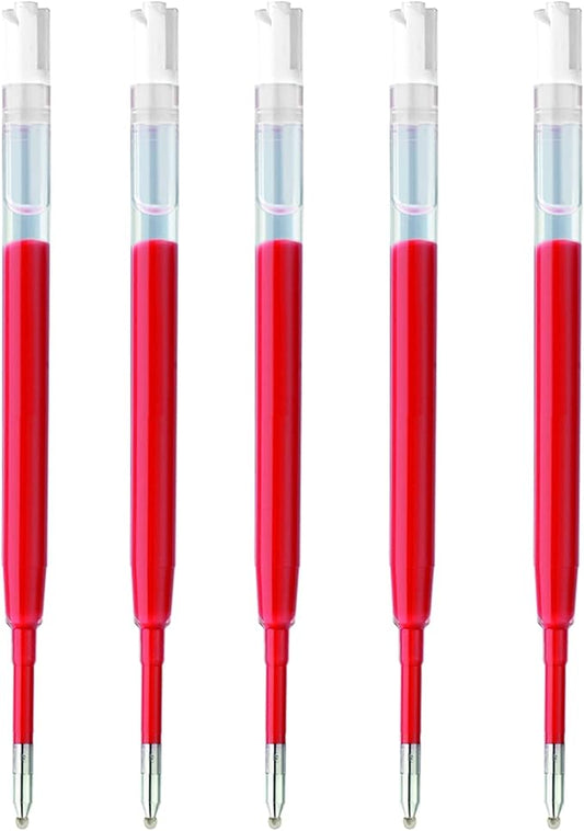 DunBong G2 Gel Ink Pen Refills, for Retractable Gel Pens, 0.5mm Fine Point, Pack of 5 (Red)