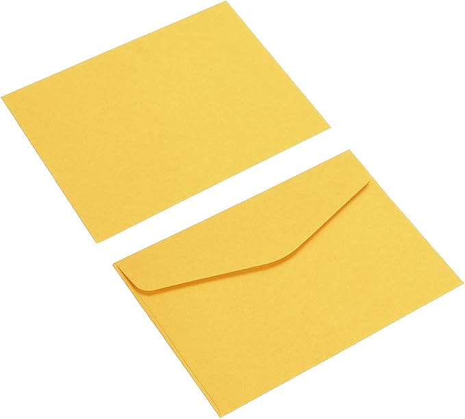 PATIKIL Mini Envelopes, 100 Pack Paper Blank Small Items Storage Business Card Holder for Greeting Note Party, Yellow