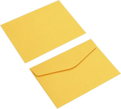 PATIKIL Mini Envelopes, 100 Pack Paper Blank Small Items Storage Business Card Holder for Greeting Note Party, Yellow