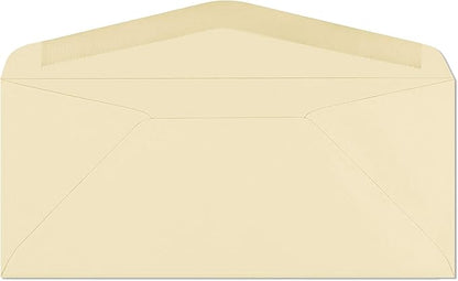 EnDoc #9 Colored Envelopes - 100 Pack - Cream Pastel Color 3 7/8 x 8 7/8 envelope, Letter Size, For Home, Offices, Holiday, Invoices and Mailings