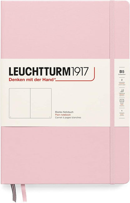 LEUCHTTURM1917 - Notebook Hardcover Composition B5-219 Numbered Pages for Writing and Journaling (Powder, Plain)