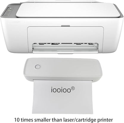 IOOIOO A80 Portable Printer no Ink Inkless Bluetooth Wireless Compact Small for 8.5x11 Letter Size Thermal Paper(impresora portátil),for iPhone Android Mobile Phone Laptop PC,Home Office Travel-White