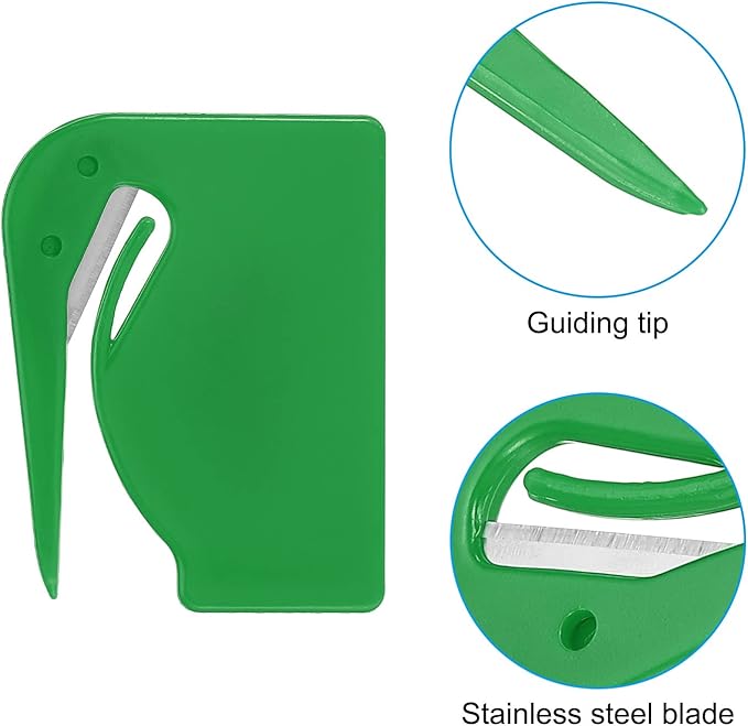 PATIKIL Letter Opener Envelope Slitter, 8 Pcs Mail Slitter with Razor Safe Mail Opener for Envelope Paper Package Open for Home, Office Green