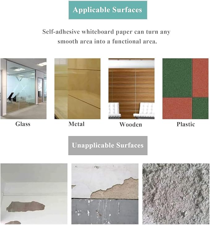 Magnetic Dry Erase Whiteboard Sheet, 72" x 40" Self Adhesive Whiteboard for Wall, Easy to Write and Clean Dry Erase Board for Kids, Office, Home, with Marker, Magnetic Eraser and Magnets