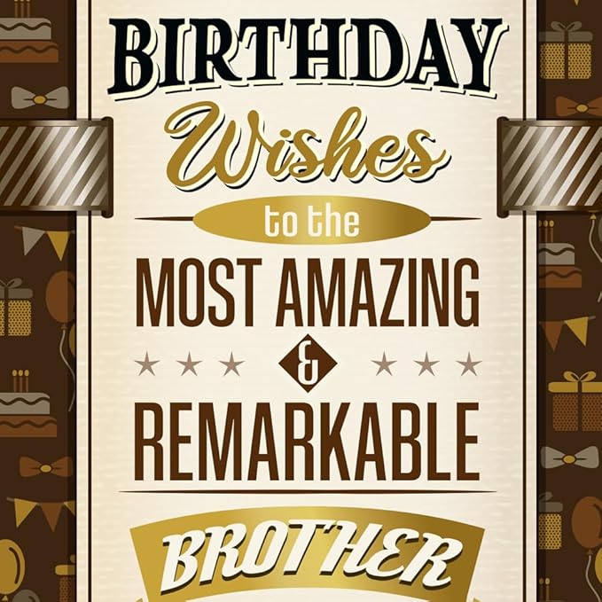 Prime Greetings Birthday Card Brother, Made in America, Eco-Friendly, Thick Card Stock with Premium Envelope 5in x 7.75in, Packaged in Protective Mailer