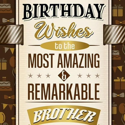 Prime Greetings Birthday Card Brother, Made in America, Eco-Friendly, Thick Card Stock with Premium Envelope 5in x 7.75in, Packaged in Protective Mailer