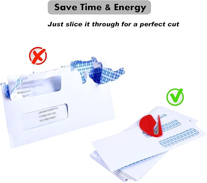 Onwon 20 Pieces Letter Opener Envelope Slitter with Safety Concealed Blade Package Opener Slitter Paper Knife Plastic Openers Razor Blade for Office Home Supplies, White