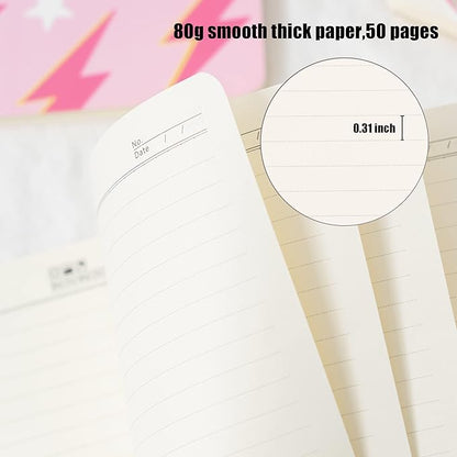 L1rabe 2 A5 Preppy Spiral Notebooks for Teens Girls Spring Back to School Y2K Hardbound Journal for College Student Happy Smile Hardcover Notebooks, Easter Gifts Pink Notepad Diary for School Supplies