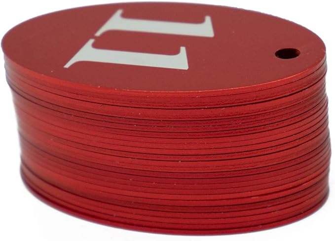 StayMax Aluminum Alloy Oval Number Tag Key Tag with Key Rings
