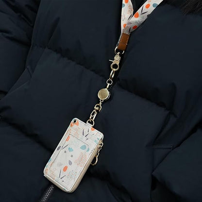 2 Pack Retractable Keychain, Carabiner Badge Holder with Retractable Cord Key Ring Id Strap, Small ID Badge Reel for Nurse,Volunteer,Teacher,Student,Woker (Silver,Rose Gold)