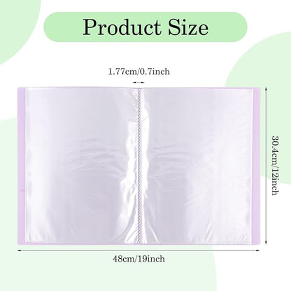 A4 Size Clear Sheet Protectors Displays Purple Art Portfolio Folder with 30 Pocket Binder with Plastic Sleeves 60 Pages Portfolio Presentation Folder for Artwork Document Certificate Letter