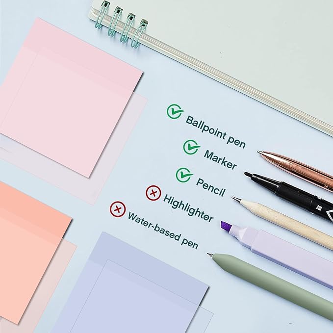 Jutom 39 Pcs Aesthetic Book Annotation Kit Pencil Case Bag with Highlighter Gel Pen 700 Sheets Transparent Sticky Notes Pads Index Tab Bible Study Supplies for School(Beige,Floral Style)