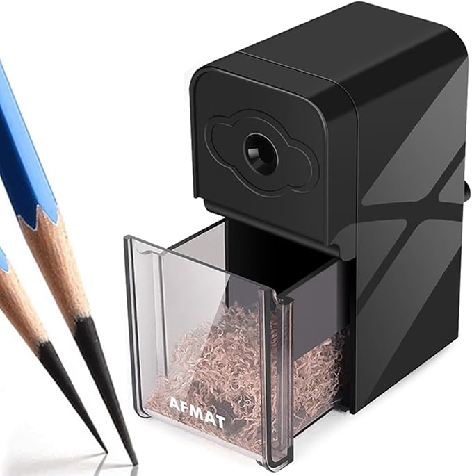 AFMAT Long Point Pencil Sharpener, 8-20mm Long Pencil Nibs, Self-Feed & Adjustable Pencil Sharpness, Artist Pencil Sharpener Manual for φ6-8.2mm Charcoal/Art/Drawing/Sketching/Colored Pencils