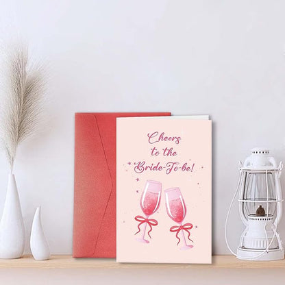 Sweet Bridal Shower Card for Bride To Be, Funny Wedding Congratulations Card for Woman Her, Cute Wedding Shower Card for Friends, Bachelorette Gifts for Bride, Cheers to the Bride to be