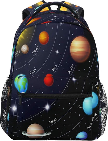Blueangle Colorful Solar System Printing Computer Backpack - Lightweight School Bag for Boys Girls Tenns