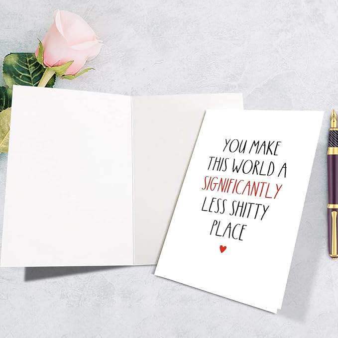 Supoeguk Funny Birthday Card for Best Friend, Bestie Birthday Card, Thank You Card for Him Her, Thinking of You Card, You Make The World Better