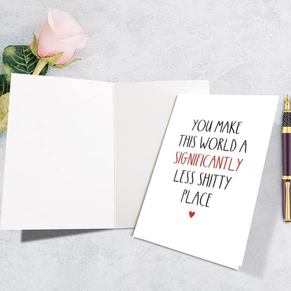 Supoeguk Funny Birthday Card for Best Friend, Bestie Birthday Card, Thank You Card for Him Her, Thinking of You Card, You Make The World Better