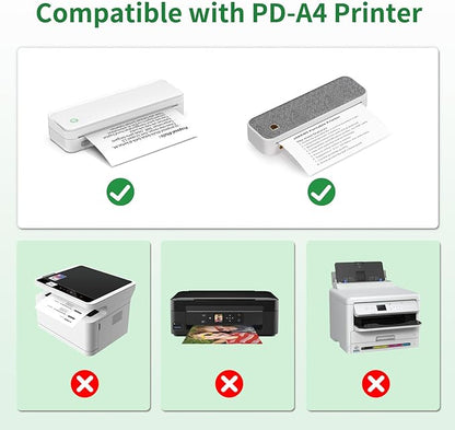 Thermal Printer Paper 8.5 x 11 Inch US Letter Size, Quick-Dry Fan-Folded Thermal Paper, Advanced Thermal Printing, Compatible with Gloryang&JADENS PD-A4 Portable Printer, 200 Sheets