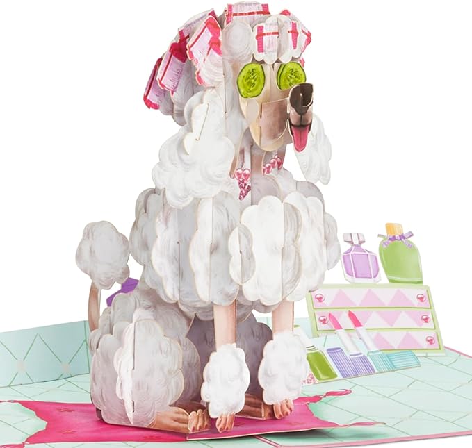 Relax Mom Pop Up Cards, Poodle, You're Fabulous Mom, 3D Greeting Cards, Gift for Mothers Day, Birthday, Wife, Stepmom, Mother in law, 5x7 - Includes Envelope And Message Note