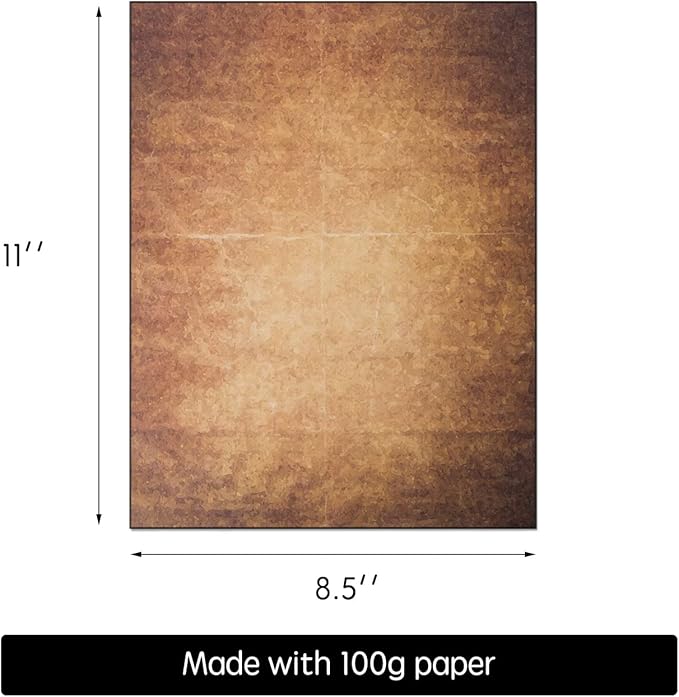 50 Pirate Scrolls Vintage Paper | Burned Edge Aged Paper | For Creating Treasure Map, Timeless Writing, Drawing, Scrapbooking Projects | Ink Jet and Laser Printer Friendly | 8.5 x 11 Inch (50 Sheets)