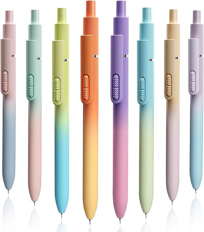 8 Pcs Gel Pens, 0.5mm Quick-dry Black Ink Pens Fine Point Smooth Writing Pens, High-End Series Pens for Journaling Note Taking, Cute Office School Supplies Gifts for Women Men