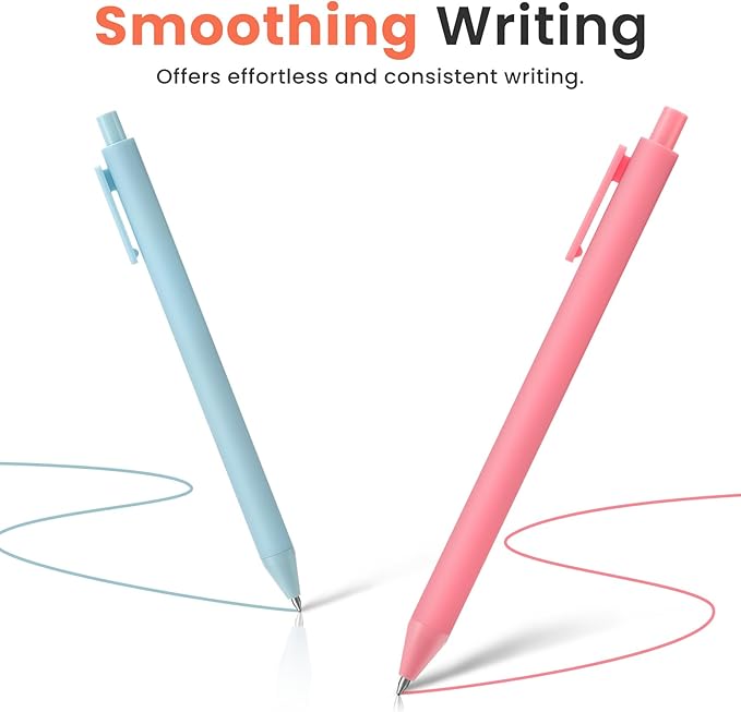 Colored Gel Pens, 12 Colors 0.5mm Fine Point Smooth Writing Pens, Quick Dry Colorful Gel Ink Pens for Journaling and Note Taking, Cute Aesthetic Pens for Office School & Home Supplies