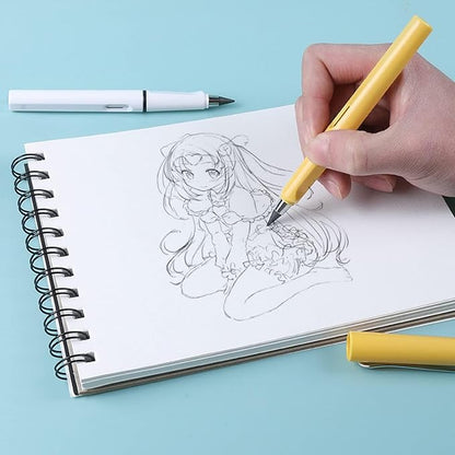 Infinity Forever Pencil Christmas Gifts - 0.7mm Infinite Everlasting Metal Inkless Pencils Set with Eraser, No Need Sharpened, Replace Mechanical Pen for Sketch, Drawing and Writing（With Pen Case）