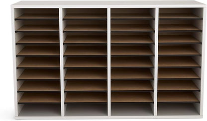 Safco Wooden Paper and Mail Organizer for Home Office and Classroom, Adjustable Shelves and Stackable