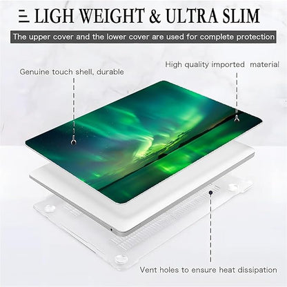 Compatible with 14.2 Inch MacBook Pro A2442/A2779, Iceland Green Aurora Hard Plastic Shell Cover Case