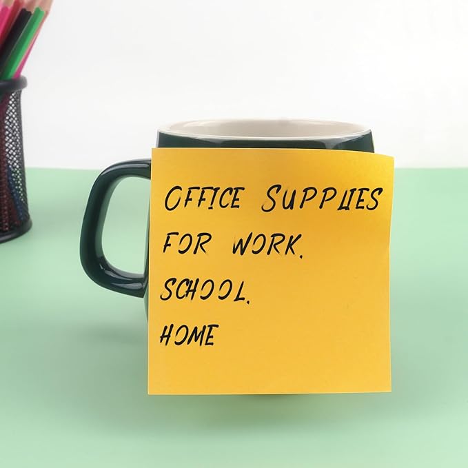 Sticky Notes 3x3 Self-Stick Notes Bright Colors Sticky Notes 8 Pads 80 Sheet/Pad (Orange)