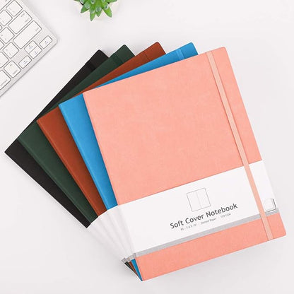 AHGXG Bullet Dotted Journal 2 Pack - B5 Large Journal Dot Grid Notebook (7.6'' X 10'') with Thick 120gsm Dot Paper, Soft Leather Cover, Total 384 Pages, Inner Pocket - BlackGreen