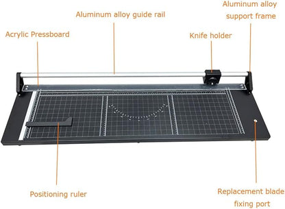 INTBUYING 36 Inch Commercial Manual Precision Rotary Paper Trimmer with an Angle Line Smart Rotary Paper Cutter for Cutting Photo Paper, Film, hot and Cold Laminating Paper, etc