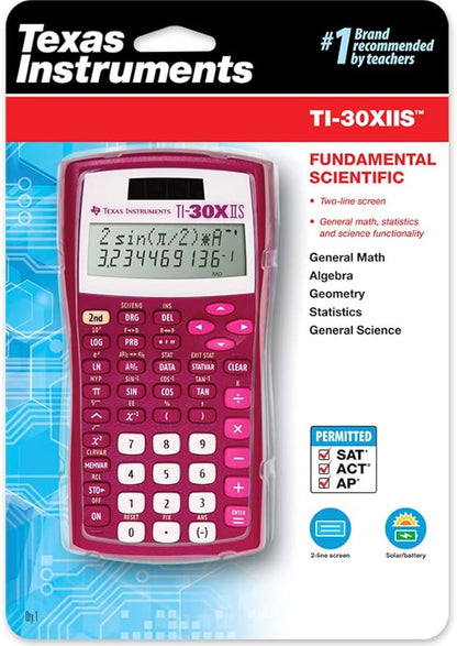 Texas Instruments TI-30XIIS Scientific Calculator, Raspberry Small